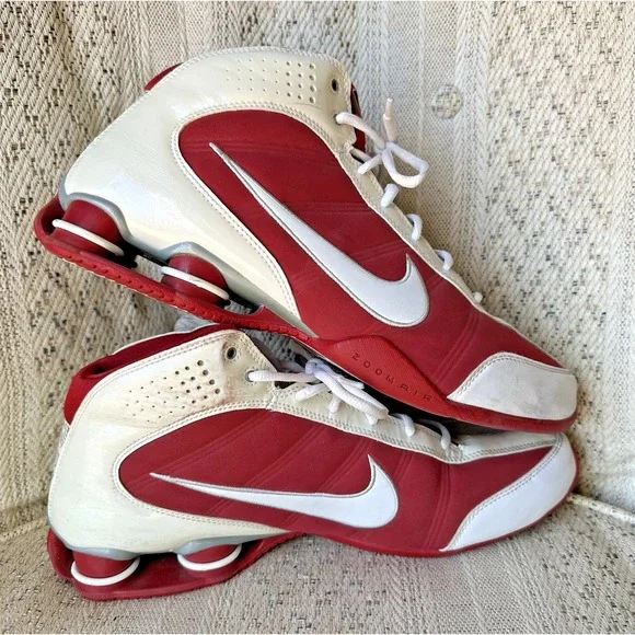 2009 Nike Shox Vision TB White/Varsity Red/Metallic Silver 367190-112‎ Men's 12